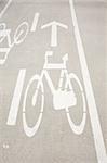 bikers lane sign on the asphalt ground