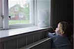 Young Girl Looking out of Window, Sweden