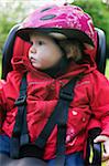 Baby Girl in Baby Bicycle Seat, Sweden