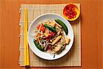 Stir fried vegetables with chillies. Chinese food