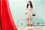 Portrait of Young Woman with Bicycle