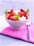 Strawberry dessert in bowl