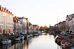 Houses along canal in Copenhagen, Denmark