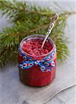 Lingonberry jam in jar