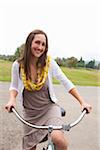 Woman Riding Bike, Oregon, USA