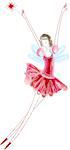 flying christmas fairy in red and pink tutu complete with magical wand and wings to grant your christmas wishes.