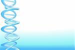 Double helix DNA on light blue gradient background