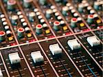 Mixing console in a recording studio