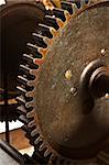 An old and dirty industrial gears background