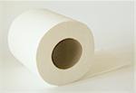 roll of toilet paper over white background