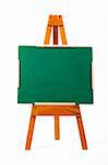 blank green chalk board on easel