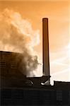 Smokestack closeup of industrial factory