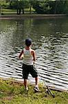Boy Fishing During Summer