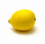 close-up view of lemon on white background