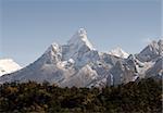 A view of Ama Dablam from above Namche Bazar.