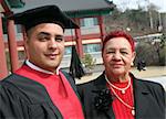 University graduate with his grandmother - happy and successful