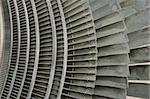 the detail shot of an atomic power plant turbine
