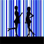silhouettes of female dancers