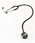 An isolated stethoscope in the shape of a question mark.  Clipping path included.