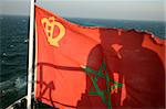 Moroccan flag and two people kissing