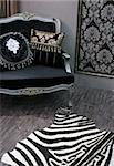 Modern room with zebra stripe mat - home interiors