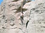 Rock Climbing a 5-10a route in Billings, Montana.