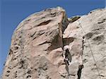 Climbing a 5-10a route in Billings, Montana.