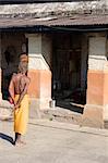 Holy Hindu Sadhu meditating at Pashupati in Kathmandu, Nepal.