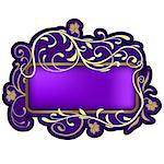Floral banner 06 - highly detailed floral ornaments and violet glass banner