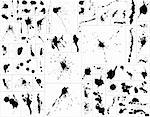 Collection of editable vector ink spills, stains and splashes
