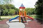 Beautiful and colorful playground on a quiet sunny day