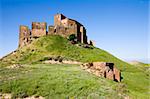 Montearagon castle in Quicena, province of Huesca, Aragon, Spain  This castle was constructed in 1086 by King Sancho Ramirez to harass and conquer the muslim  Huesca.