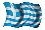 Flag of Greece waving in the wind