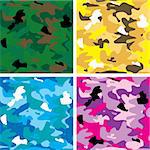 Abstract arm camouflage in different colours all four will tile seamlessly