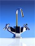 3d rendering of the modern stainless steel tap