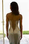 Back of an attractive African-American woman.