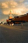 Kremlin, Red Square. Chiming clock. Moscow, Russia.