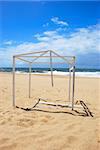 Structure in a empty beach.  Miramar, Portugal.