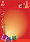 Different chemical substances in laboratory glasses