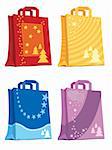 Shopping bags holiday designs