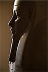 Profile of Egyptian sarcophagus in the Vatican Museum, Rome, Italy.