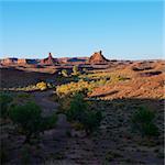 Desert landscape of Garden of the Gods rock formation in Monument Valley, Utah.