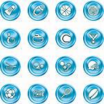 series of icons or design elements relating to sports