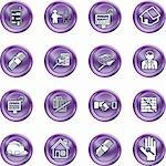 Icons or design elements related to home / house buying, real estate, or estate agents. No meshes used.