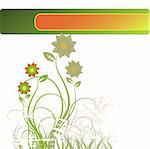 Vector - Floral illustration with vines and flower. Blank space for your text.