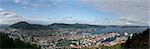 view of Bergen in Norway from the top of Mount Fløyen.