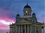 Helsinki cathedral front view during the sunset