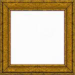 an old golden picture or certifcate frame with white centre