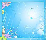 Vector floral background. Beautiful flowers and there is a lot of free space