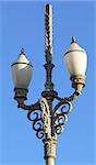 Retro street lamp under the clear blue sky